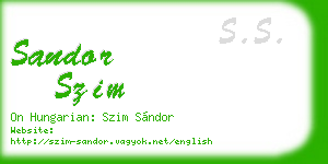 sandor szim business card